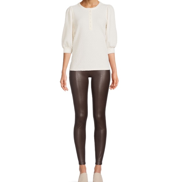 Time and Tru Women's Brown Faux Leather Leggings NWT - Picture 5 of 5